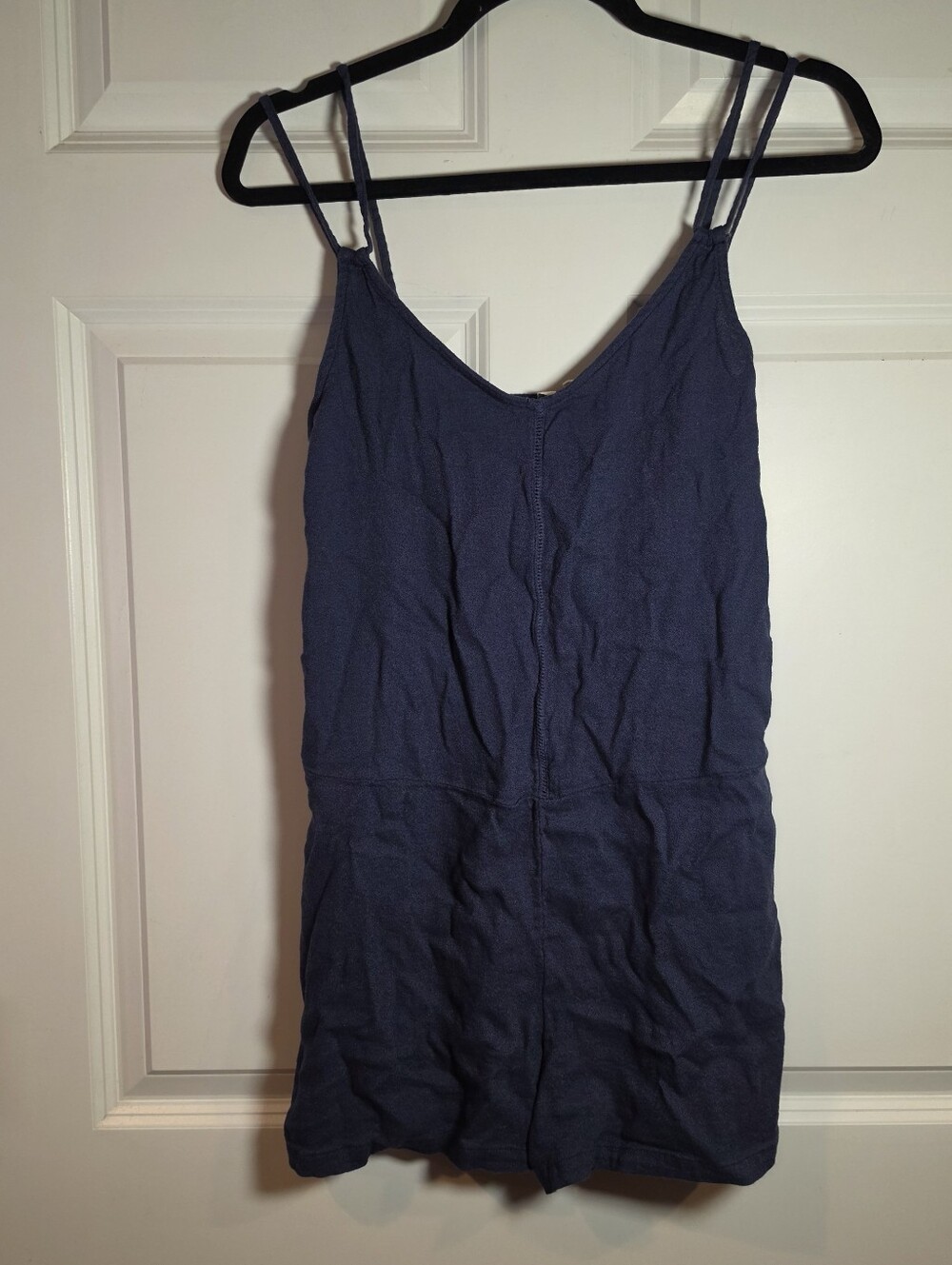 Roxy Women’s Navy Blue Spaghetti Strap Shorts Romper M